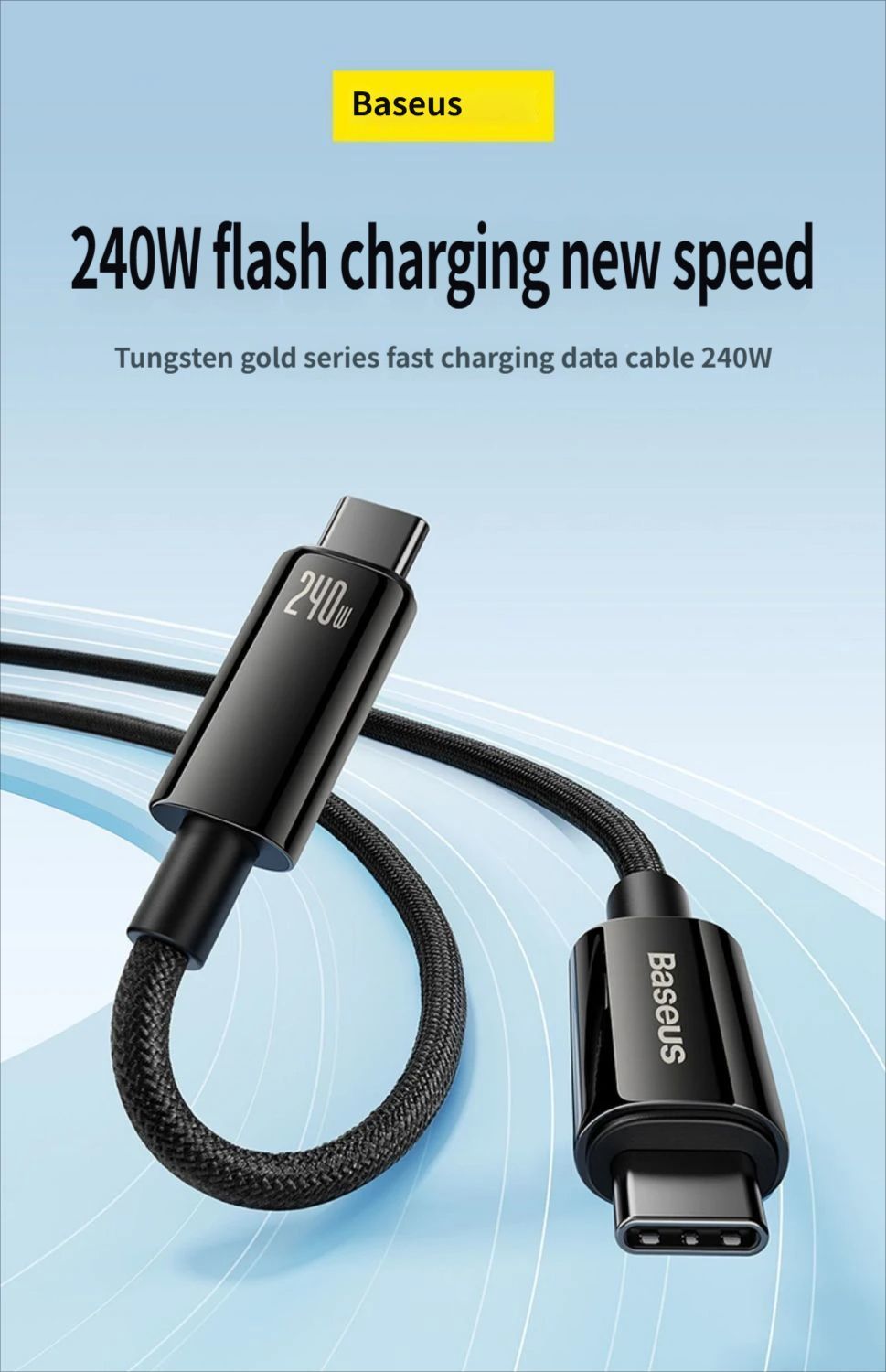Data cable CtoC 240w 1m-Black - Image 2