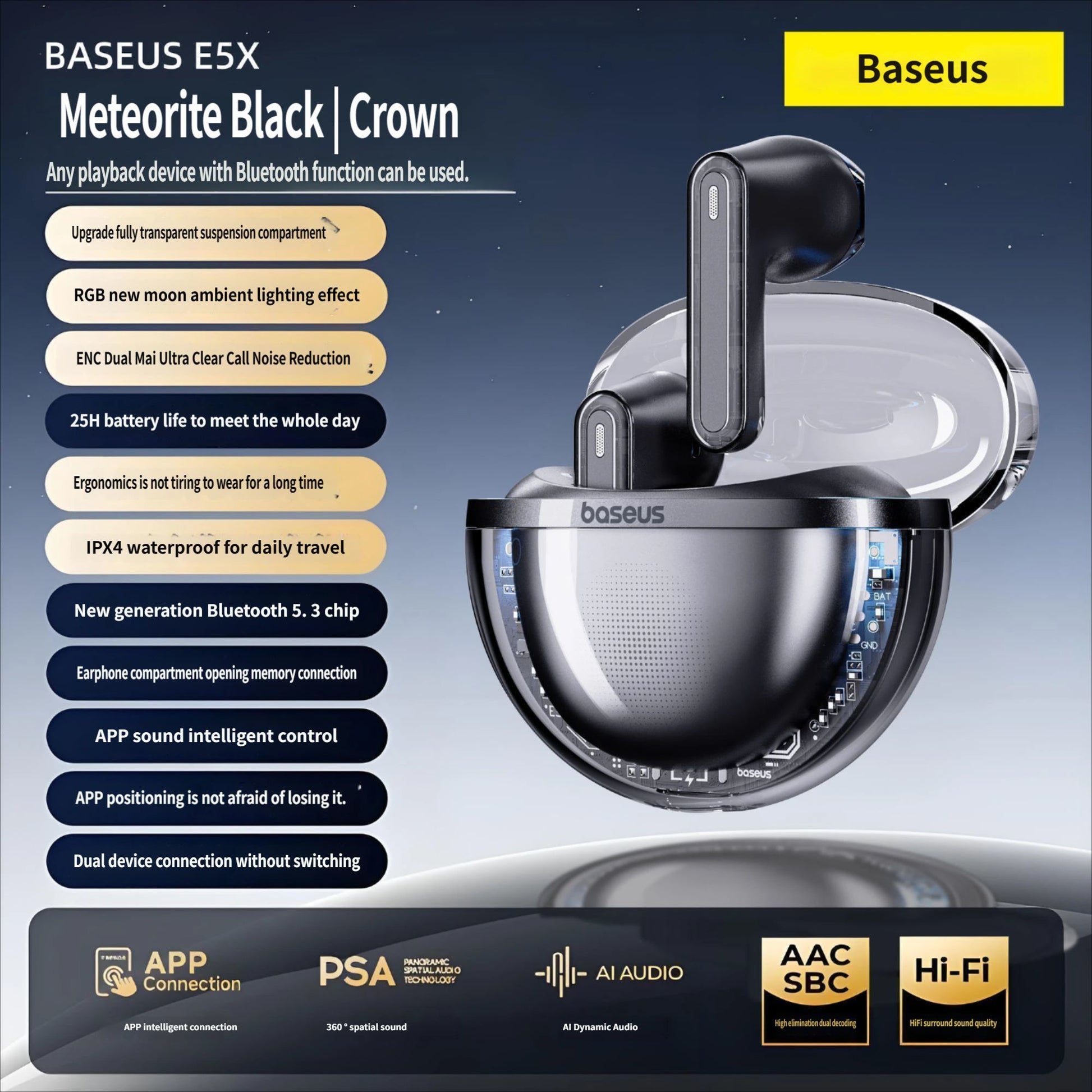 E5x Bluetooth headset-Black