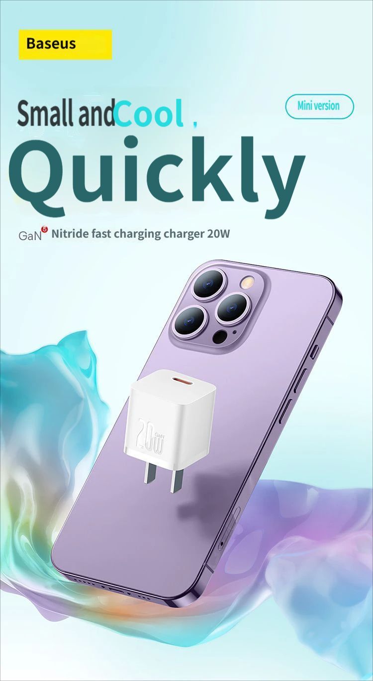 GaN5 Fast charging charger mini 1C 20W-Blue - Image 2