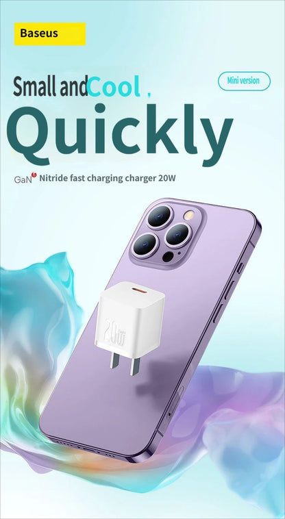 GaN5 Fast charging charger mini 1C 20W-Blue - Image 2