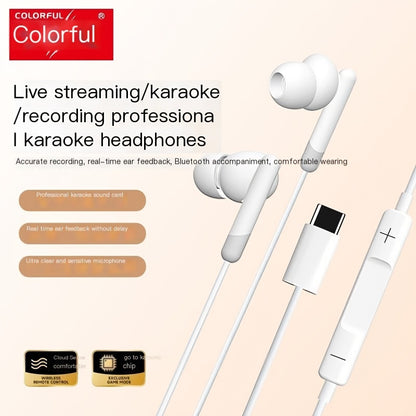 QK01 Wired karaoke headphones-White