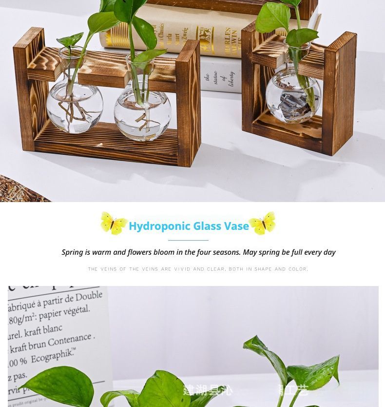 HydroponicSnap-OnWoodenStand-Heart-ShapedDoubleBottle - Image 4