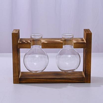 HydroponicWoodenFramewithSnap-On-SphericalDoubleBottle