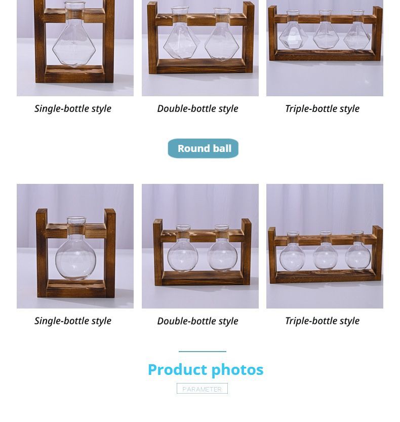 HydroponicWoodenFramewithSnap-On-SphericalTripleBottle - Image 9