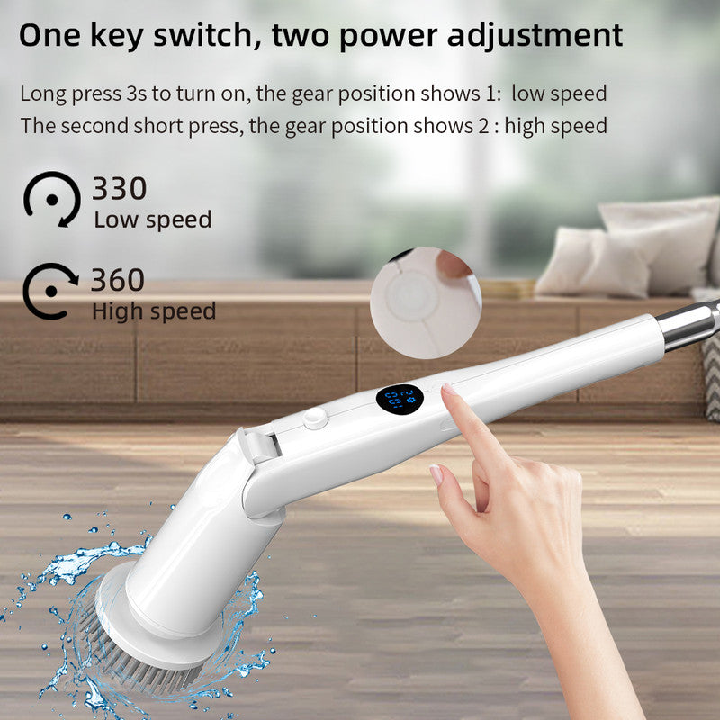 Electric Spin Scrubber Power Shower Cleaning Brush with Extendable Handle & 8 Brush Heads for Bathtub Tile Grout Kitchen Window and Floor - Image 8