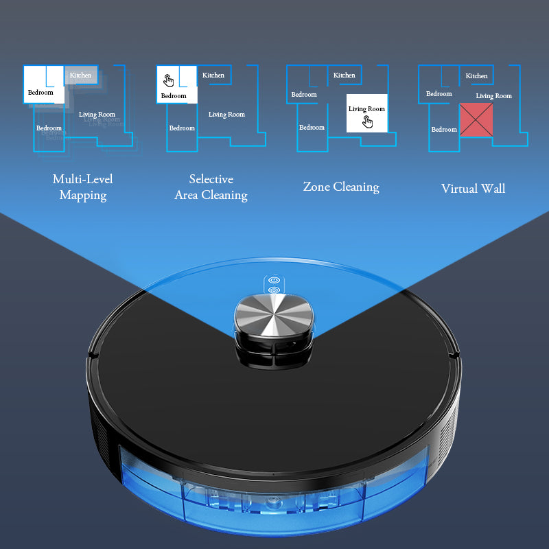 3 IN 1 Robot Vaccum Cleaner with Mop LDS Slam Navigation APP control Voice Control Automatic cleaning - Image 7