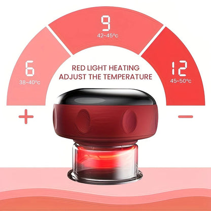 Blue Smart Cupping Massager: Wireless & Portable/One-Button Pressure Release/12-Level Red Light Heat Therapy, Detachable & Easy to Clean, Full-Body Applicable for Circulation Boost, Revitalize Your Body and Mind at Home or On the Go - Image 7
