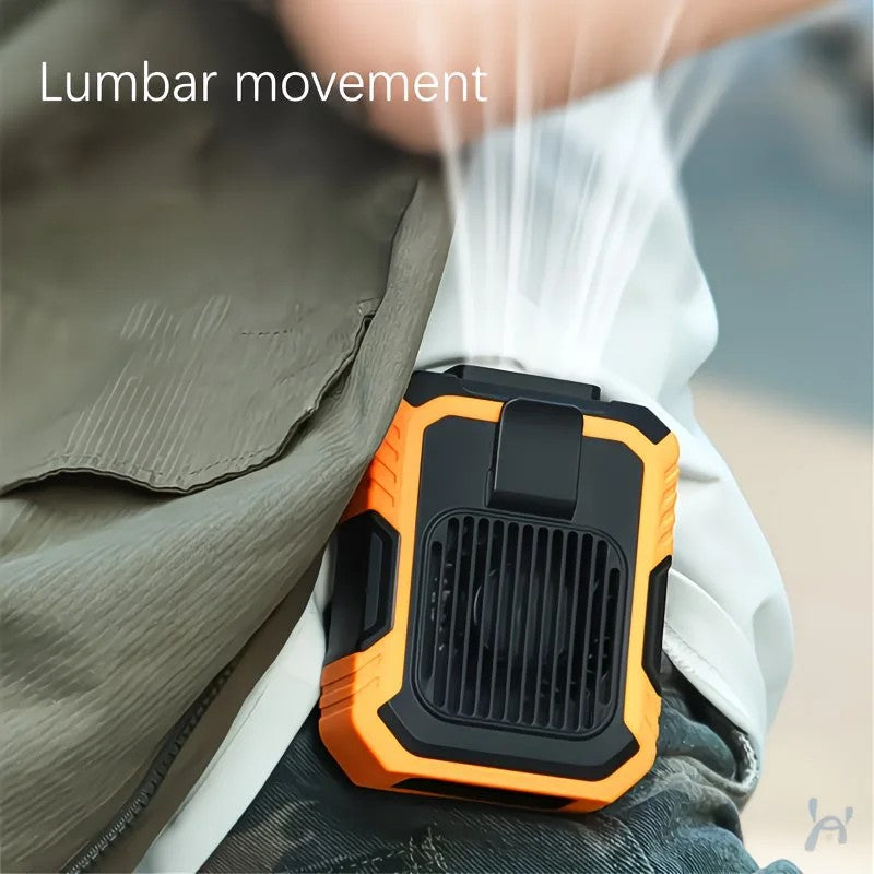 Wall-mounted USB rechargeable dual-purpose fan, integrating rapid cooling, dehumidification, and lighting functions. Features three-speed wind adjustment, can be worn on the waist via a hanging strap, with quiet operation, GREEN - Image 6