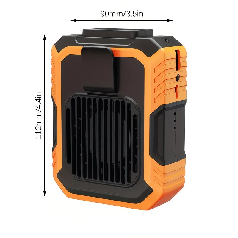 Wall-mounted USB rechargeable dual-purpose fan, integrating rapid cooling, dehumidification, and lighting functions. Features three-speed wind adjustment, can be worn on the waist via a hanging strap, with quiet operation, GREEN - Image 8