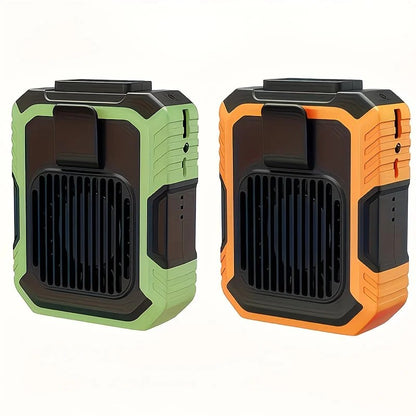 Wall-mounted USB rechargeable dual-purpose fan, integrating rapid cooling, dehumidification, and lighting functions. Features three-speed wind adjustment, can be worn on the waist via a hanging strap, with quiet operation, GREEN - Image 9