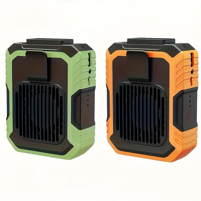 Wall-mounted USB rechargeable dual-purpose fan, integrating rapid cooling, dehumidification, and lighting functions. Features three-speed wind adjustment, can be worn on the waist via a hanging strap, with quiet operation, GREEN - Image 9