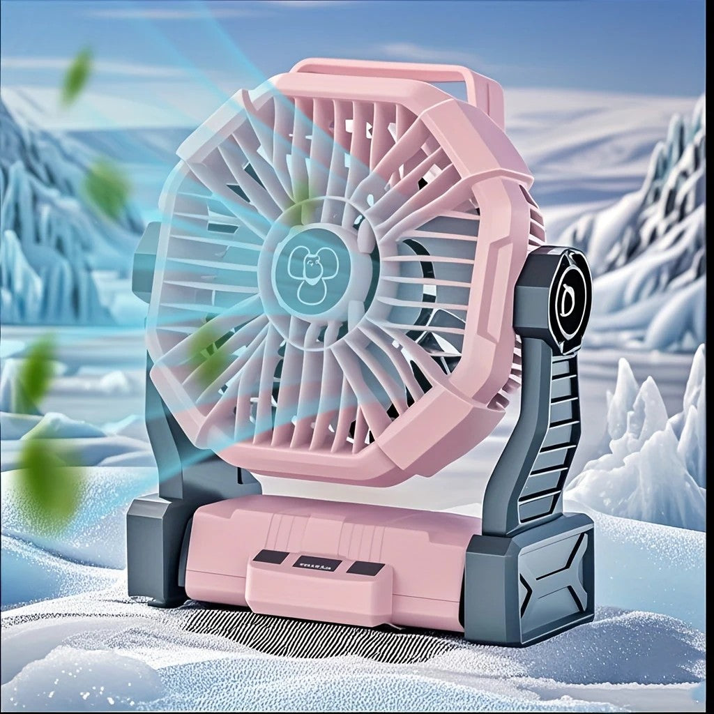 PINK 2-in-1 Portable Fan & Light, Quiet & Cool for Outdoor Use - Image 7