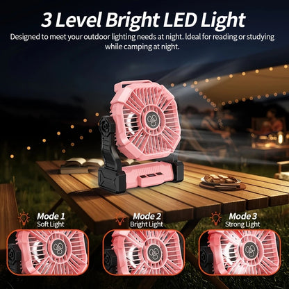 GREEN 2-in-1 Portable Fan & Light, Quiet & Cool for Outdoor Use - Image 6