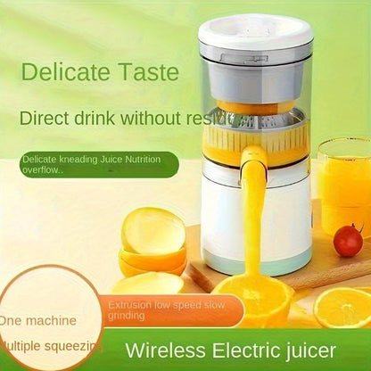 New portable USB juicer, powered by a rechargeable lithium battery, extracts juice from oranges, lemons, watermelons, grapes, and other juicy fruits with the press of a button, efficiently separating pulp residue—a versatile kitchen and travel helper. - Image 4