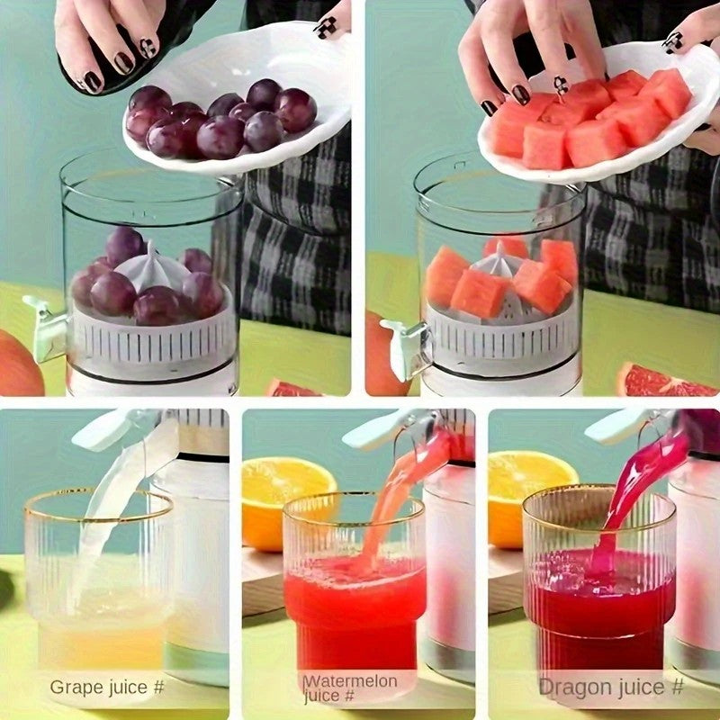 New portable USB juicer, powered by a rechargeable lithium battery, extracts juice from oranges, lemons, watermelons, grapes, and other juicy fruits with the press of a button, efficiently separating pulp residue—a versatile kitchen and travel helper. - Image 7