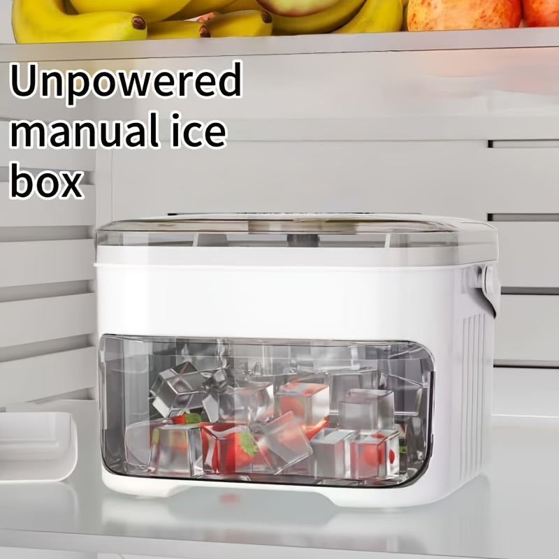 1PC Refrigerator Ice Cube Mold, Manual Press Two-Layer Design, Large Capacity Food-Grade PP Material, Suitable for Refrigerator Ice Making – Essential Kitchen Tool, 50-Cavity Ice Tray with Container, Practical Household Drink Ice Organizer.WHITE - Image 7