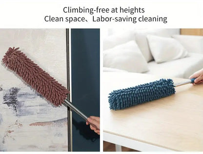 Coffee brown  Household Cleaning Duster / Static Duster / Dust Sweeper / Telescopic & Non-Shedding / Washable & Bendable / High-Reach Cleaning Tool / Cleaning Tools & Supplies - Image 3