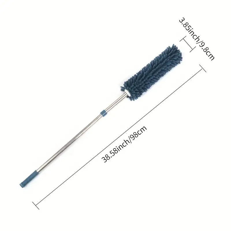 khaki  Household Cleaning Duster / Static Duster / Dust Sweeper / Telescopic & Non-Shedding / Washable & Bendable / High-Reach Cleaning Tool / Cleaning Tools & Supplies - Image 3