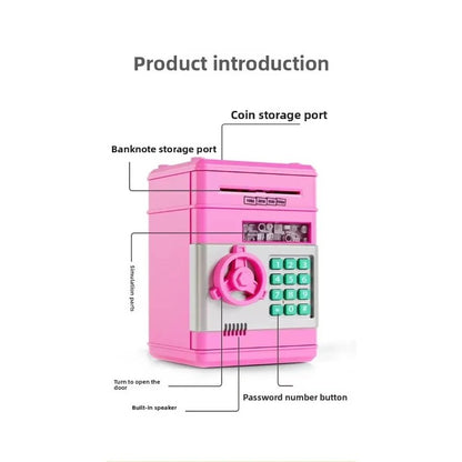 Children's Password Piggy Bank, Stores Coins & Paper Money, Auto Roll-Up, Sound & Light Interaction, Fosters Good Savings Habits. Battery Not Included.BLUE - Image 7