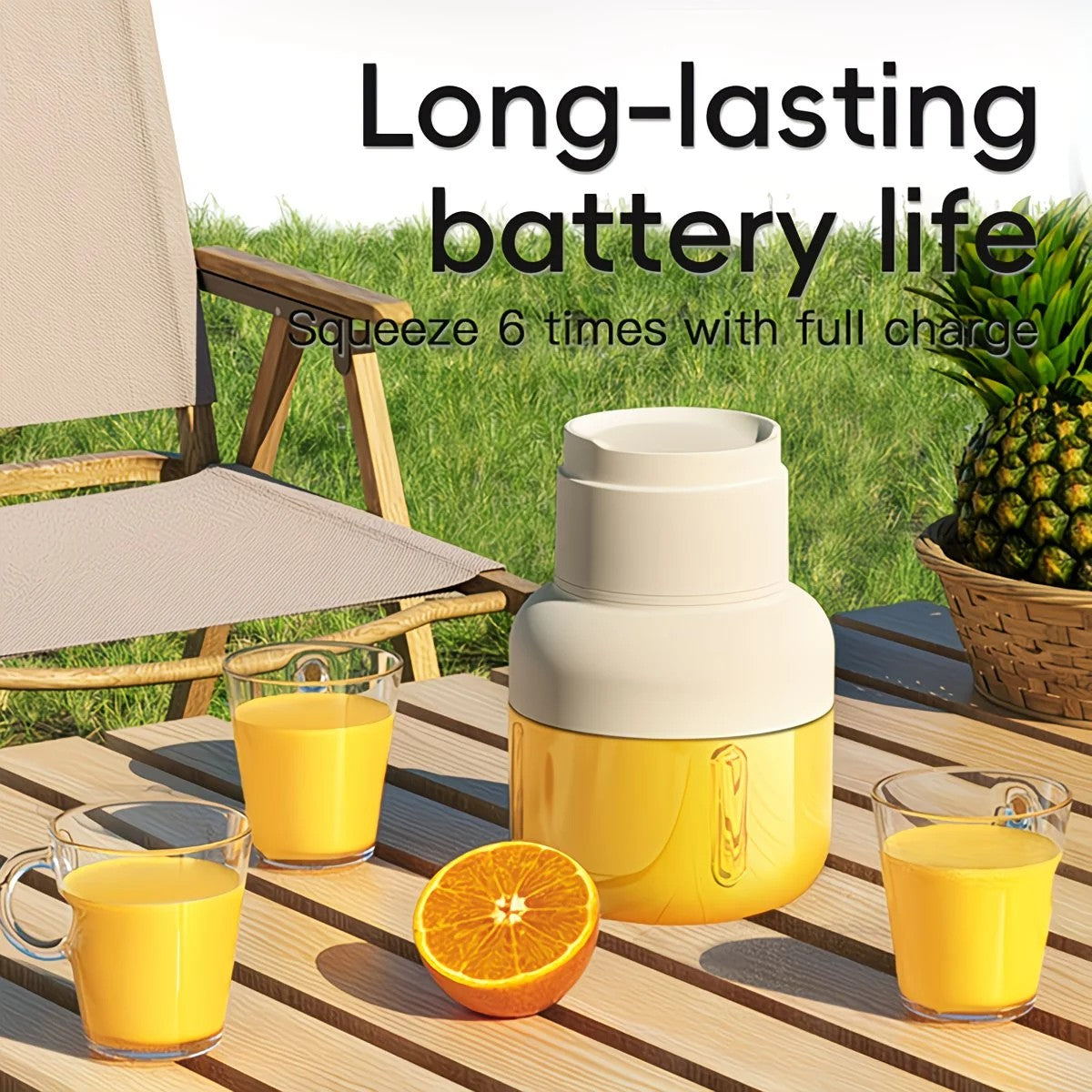 Portable multifunctional large-capacity tumbler, featuring powerful performance for juicing, baby food, and ice crushing. Perfect for home, outdoor, and fitness use, offering fresh and healthy beverages anytime, anywhere.orange - Image 4