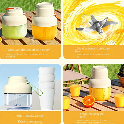 Portable multifunctional large-capacity tumbler, featuring powerful performance for juicing, baby food, and ice crushing. Perfect for home, outdoor, and fitness use, offering fresh and healthy beverages anytime, anywhere.orange - Image 8