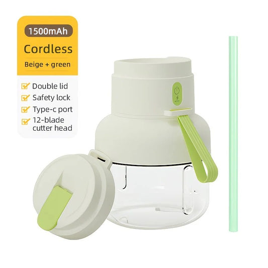 Portable multifunctional large-capacity tumbler, featuring powerful performance for juicing, baby food, and ice crushing. Perfect for home, outdoor, and fitness use, offering fresh and healthy beverages anytime, anywhere.green