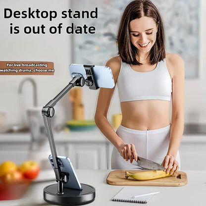Robust and Adjustable Carbon Steel Phone Holder – Features a 360° Rotating Flexible Long Arm, Durable Carbon Steel Cantilever Base, Perfect for Watching TV Shows, Live Streaming, and Taking Selfies [Black] - Image 4