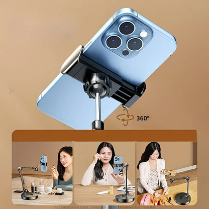 Robust and Adjustable Carbon Steel Phone Holder – Features a 360° Rotating Flexible Long Arm, Durable Carbon Steel Cantilever Base, Perfect for Watching TV Shows, Live Streaming, and Taking Selfies [Black] - Image 5