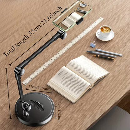 Robust and Adjustable Carbon Steel Phone Holder – Features a 360° Rotating Flexible Long Arm, Durable Carbon Steel Cantilever Base, Perfect for Watching TV Shows, Live Streaming, and Taking Selfies [Black] - Image 7