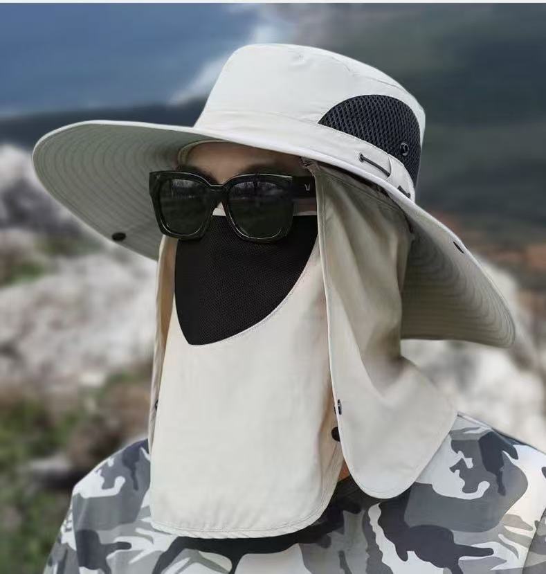 Army Green .Extra Wide Fishing Hat with Detachable Sun Visor and Neck Guard - The Perfect Choice for Summer Fishing, Hiking, and Outdoor Activities. - Image 9