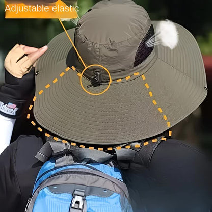 grey，Extra Wide Fishing Hat with Detachable Sun Visor and Neck Guard - The Perfect Choice for Summer Fishing, Hiking, and Outdoor Activities - Image 3