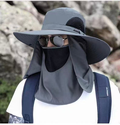 black,Extra Wide Fishing Hat with Detachable Sun Visor and Neck Guard - The Perfect Choice for Summer Fishing, Hiking, and Outdoor Activities - Image 8