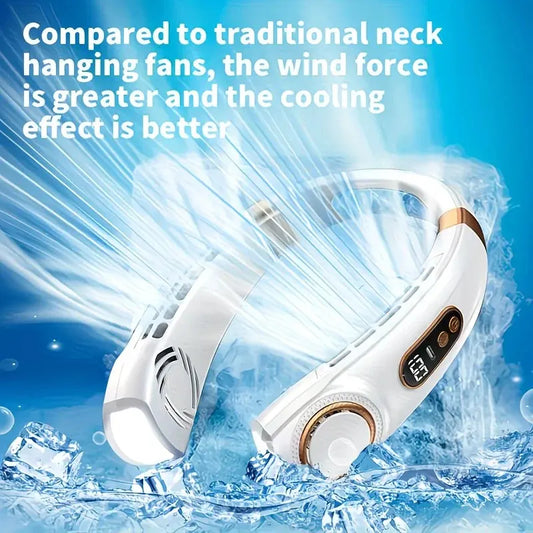 New Neck Hanging Fan Portable Mini USB Fan Personal Cooling Turbine Small Charging Quiet Lazy-Friendly.white - Image 4