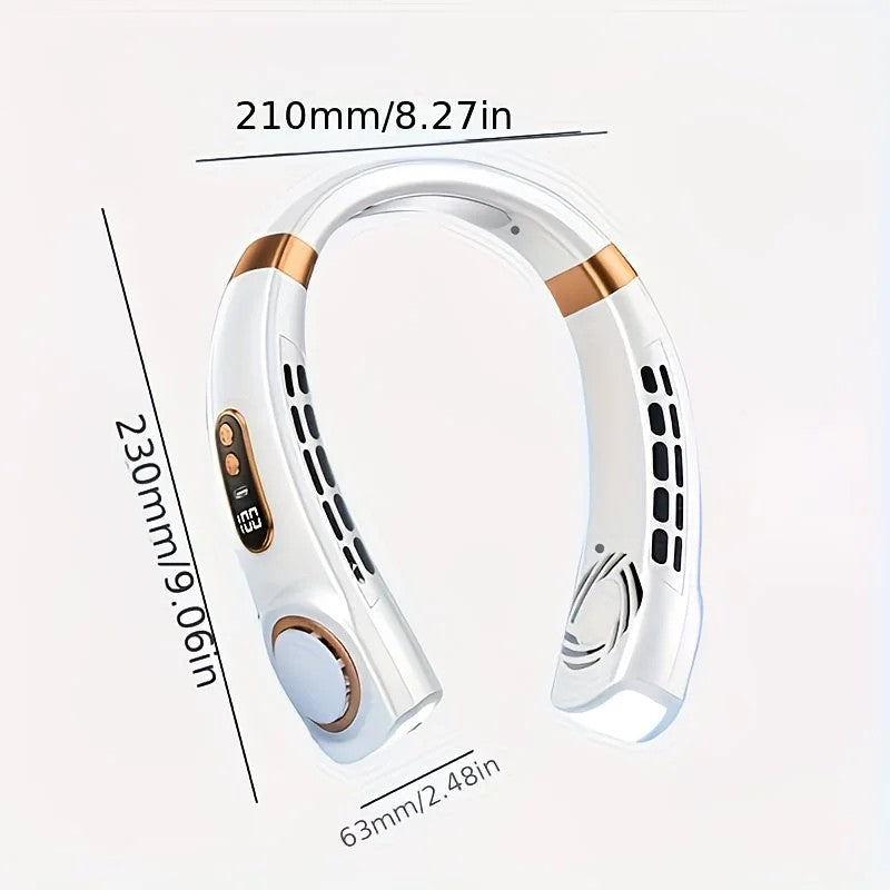 New Neck Hanging Fan Portable Mini USB Fan Personal Cooling Turbine Small Charging Quiet Lazy-Friendly.white - Image 8