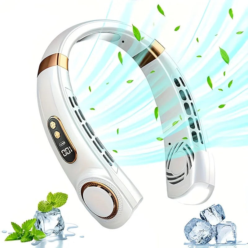 New Neck Hanging Fan Portable Mini USB Fan Personal Cooling Turbine Small Charging Quiet Lazy-Friendly.pink - Image 7