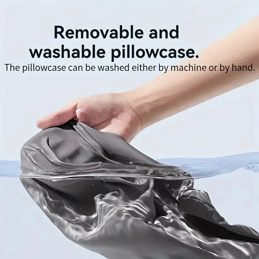Blue-gray color matching，Travel & Home Neck Pillow – Ergonomic, portable, perfect for sleep. Fits desks, cars, and long flights. Features slow rebound foam, washable cover. - Image 6