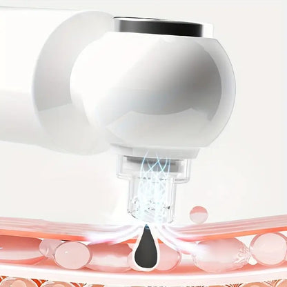 Six-head blackhead cleaner with electric vacuum suction for deep pore cleaning. USB-rechargeable mini bubble facial device features a 3-second long press to activate heating mode, maintaining a constant 46°C temperature. - Image 5