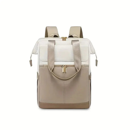 White with black Korean-style Fashion Compact Backpack, Multi-functional & Large Capacity, Lightweight & Easy to Carry, Fits Daily Commute, Lunch Outings, and Short Trips. - Image 9