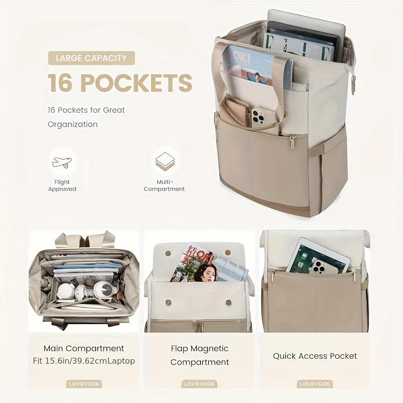 GREY Korean-style Fashion Compact Backpack, Multi-functional & Large Capacity, Lightweight & Easy to Carry, Fits Daily Commute, Lunch Outings, and Short Trips. - Image 2