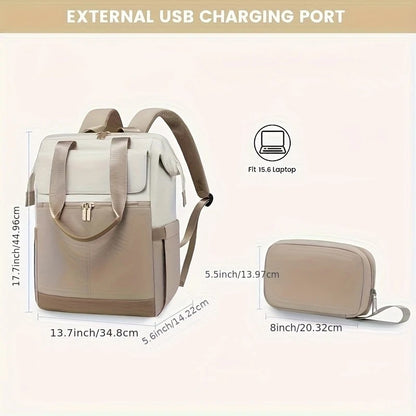 GREY Korean-style Fashion Compact Backpack, Multi-functional & Large Capacity, Lightweight & Easy to Carry, Fits Daily Commute, Lunch Outings, and Short Trips. - Image 5