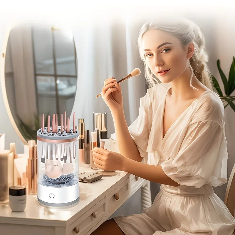 Makeup brush cleaning and drying machine, equipped with a rapid drying system and compact design, suitable for home use and travel. It is an ideal gift for women and for beauty tool care. - Image 5