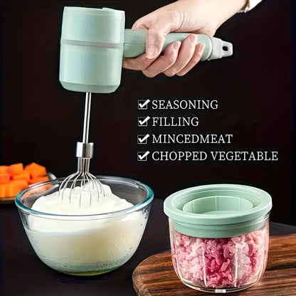 White  Wireless charging handheld mixer, 30W with three-speed settings. Dual whisk heads designed for whipping eggs, cream, and batter. Suitable for both kitchen and outdoor use, also an ideal gift. - Image 8