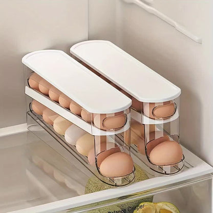 2pcs Automatic Replenishing Egg Box: Refrigerator Storage Essential, Space - saving and Easy to Access - Image 4