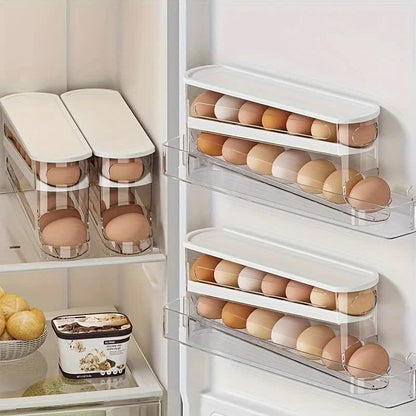 2pcs Automatic Replenishing Egg Box: Refrigerator Storage Essential, Space - saving and Easy to Access - Image 7