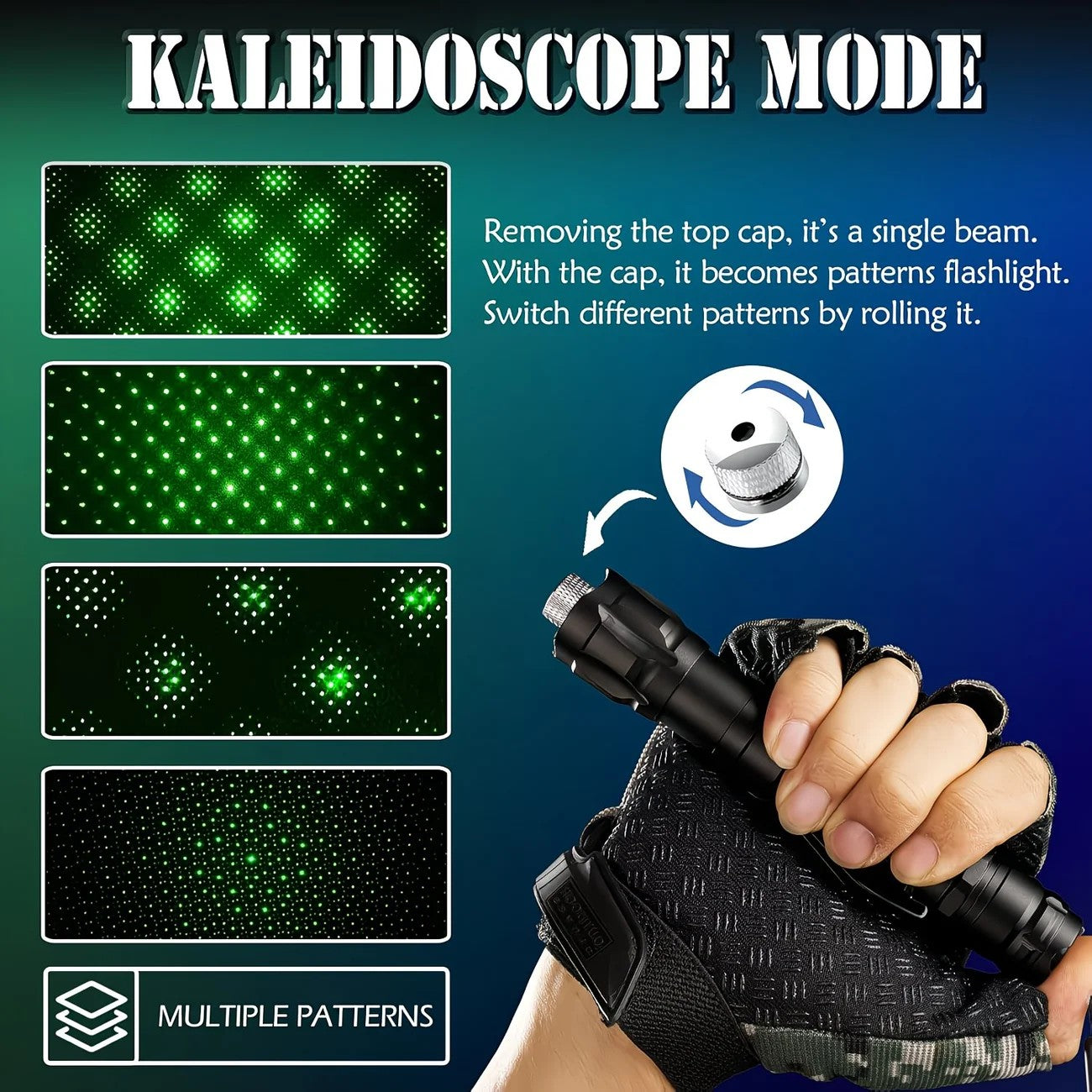 1 piece Green High-Power Green Laser Pointer, Laser Pointer for Indoor Meetings, Tactical Laser Flashlight for Outdoor Camping and Hiking - Image 6