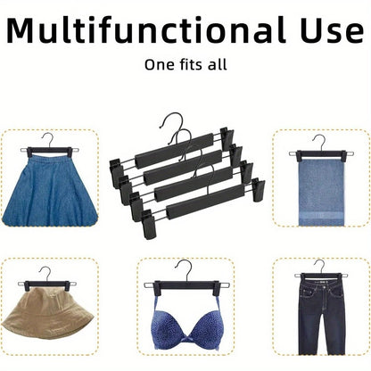 10pcs Super Anti-Slip Pants Hangers with Clips, Thickened Plastic Dual-Use Skirt/Pants Hangers, Seamless Anti-Mark Home Drying Racks, Wardrobe Organizer Essential. - Image 8