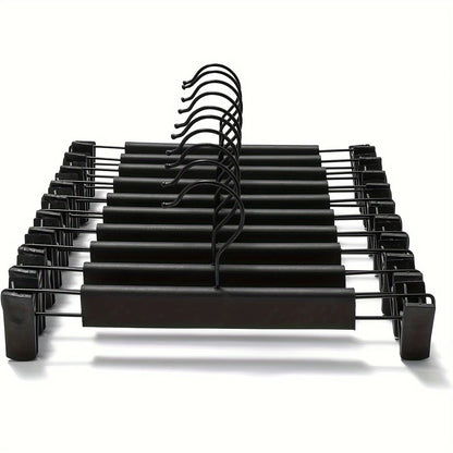 20pcs Super Anti-Slip Pants Hangers with Clips, Thickened Plastic Dual-Use Skirt/Pants Hangers, Seamless Anti-Mark Home Drying Racks, Wardrobe Organizer Essential.