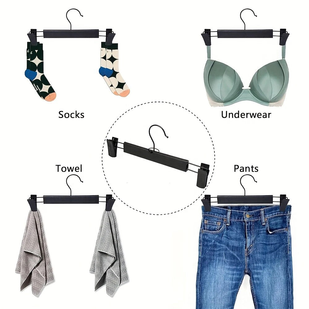 20pcs Super Anti-Slip Pants Hangers with Clips, Thickened Plastic Dual-Use Skirt/Pants Hangers, Seamless Anti-Mark Home Drying Racks, Wardrobe Organizer Essential. - Image 4
