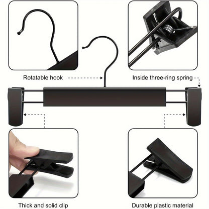 20pcs Super Anti-Slip Pants Hangers with Clips, Thickened Plastic Dual-Use Skirt/Pants Hangers, Seamless Anti-Mark Home Drying Racks, Wardrobe Organizer Essential. - Image 5