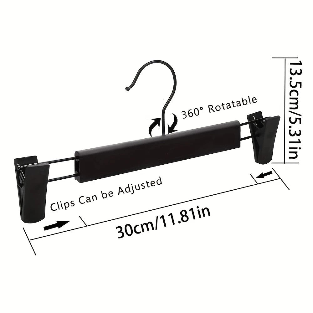 20pcs Super Anti-Slip Pants Hangers with Clips, Thickened Plastic Dual-Use Skirt/Pants Hangers, Seamless Anti-Mark Home Drying Racks, Wardrobe Organizer Essential. - Image 6
